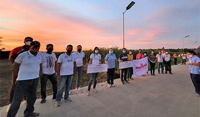 安装太阳能路灯的图片