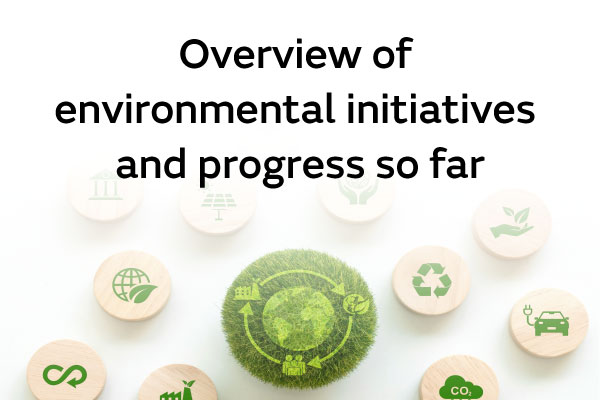 Overview of environmental initiatives and progress so far