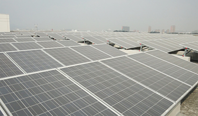 Solar panels installed on the roof of Shenzhen Murata Technology Co., Ltd.