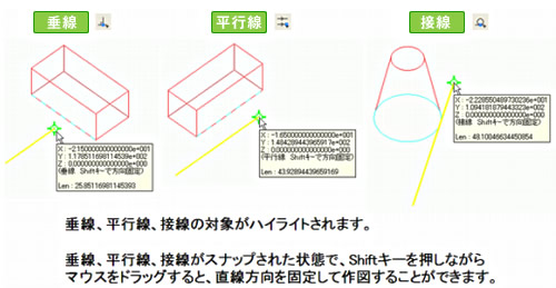 (5) 垂線や平行線、接線の作図が可能になりました。