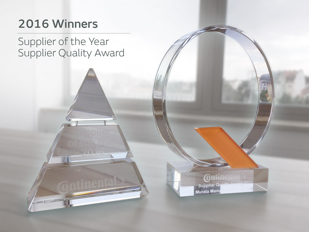 Murata's Continental Supplier of the Year & Supplier Quality awards 2016