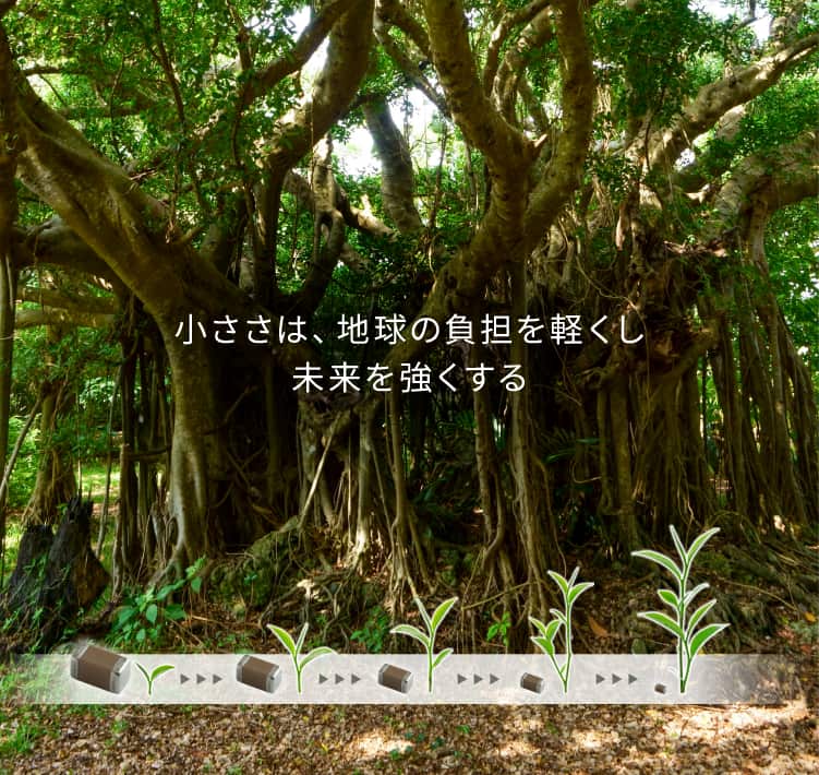 小ささは、地球の負担を軽くし　未来を強くする
