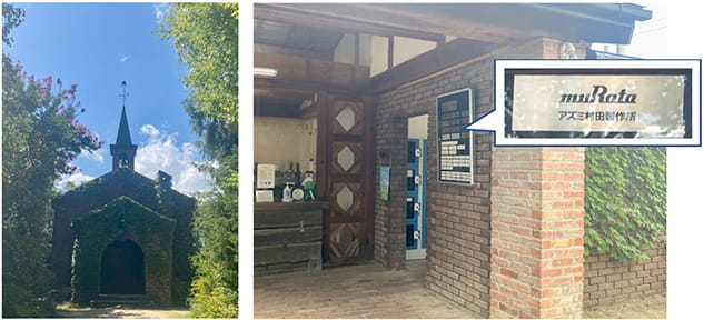 碌山美術館の外観とエントランス風景