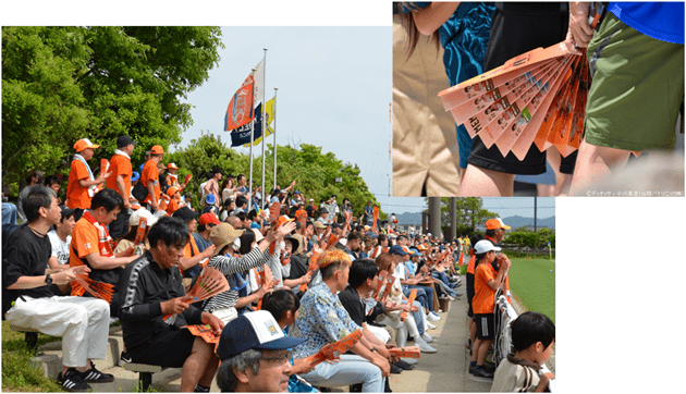 ハリセンを使った応援風景