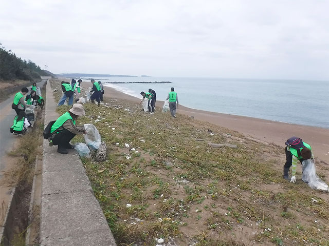 海岸清掃活動の様子