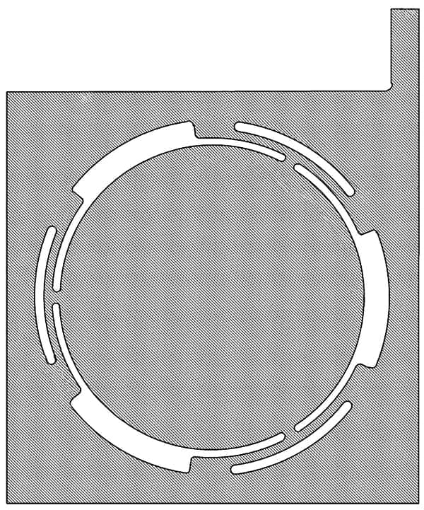 Example of a precision-machined metal component for holding a piezoelectric actuator